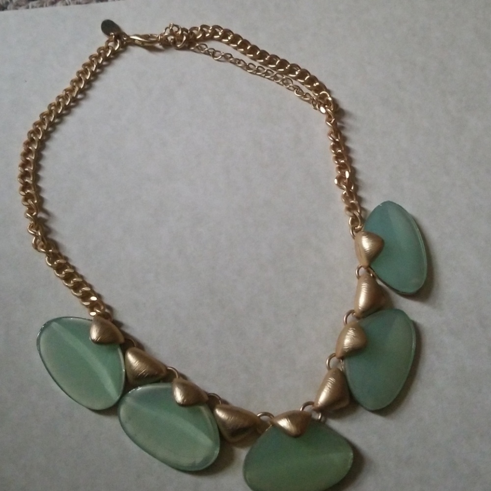 Green Stone Statement Necklace